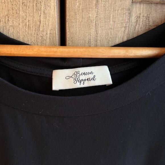 Beacon Kennedy Puff Sleeve Knit Top – Black – Size M - Picture 2 of 5